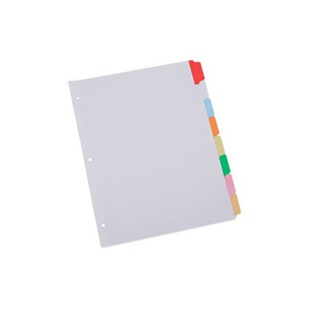 Universal Write-On/Erasable Indexes, Eight Multicolor Tabs, Letter, White, 8/Set UNV20819***